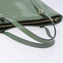 GUCCI Micro GG Canvas Tote Bag Patent leather Green Gold 336776 Auth 133418-7