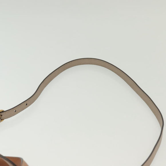 GUCCI Horsebit Hand Bag Leather 2way Gold Pink gold 319795 Auth 133420