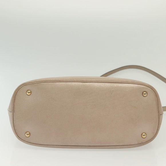 GUCCI Horsebit Hand Bag Leather 2way Gold Pink gold 319795 Auth 133420