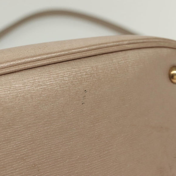 GUCCI Horsebit Hand Bag Leather 2way Gold Pink gold 319795 Auth 133420