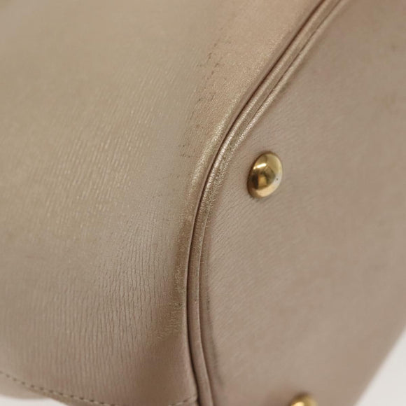 GUCCI Horsebit Hand Bag Leather 2way Gold Pink gold 319795 Auth 133420