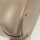 GUCCI Horsebit Hand Bag Leather 2way Gold Pink gold 319795 Auth 133420-16