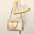 GUCCI Horsebit Hand Bag Leather 2way Gold Pink gold 319795 Auth 133420-24