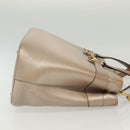 GUCCI Horsebit Hand Bag Leather 2way Gold Pink gold 319795 Auth 133420-4