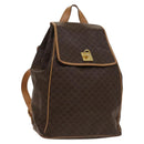 CELINE Macadam Canvas Backpack PVC Leather Brown Gold Auth 133422-1