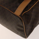 CELINE Macadam Canvas Backpack PVC Leather Brown Gold Auth 133422-17