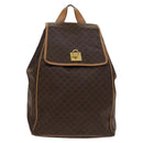 CELINE Macadam Canvas Backpack PVC Leather Brown Gold Auth 133422-13