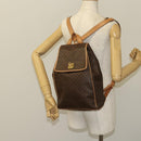 CELINE Macadam Canvas Backpack PVC Leather Brown Gold Auth 133422-24