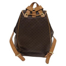 CELINE Macadam Canvas Backpack PVC Leather Brown Gold Auth 133422-2
