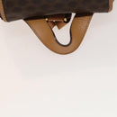 CELINE Macadam Canvas Backpack PVC Leather Brown Gold Auth 133422-7