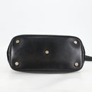 BVLGARI Hand Bag Leather 2way Black Gold Auth 133425-11