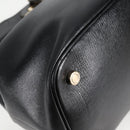 BVLGARI Hand Bag Leather 2way Black Gold Auth 133425-12