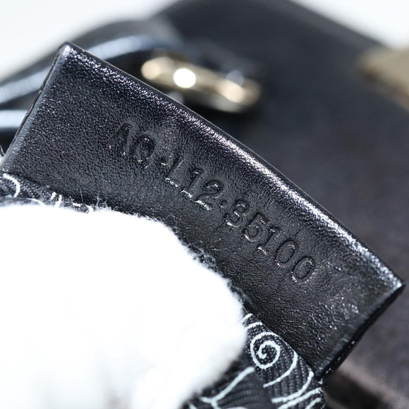 BVLGARI Hand Bag Leather 2way Black Gold Auth 133425