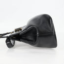 BVLGARI Hand Bag Leather 2way Black Gold Auth 133425-4