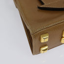 Salvatore Ferragamo Shoulder Bag Leather Beige Gold Auth 133427-16