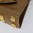 Salvatore Ferragamo Shoulder Bag Leather Beige Gold Auth 133427-17