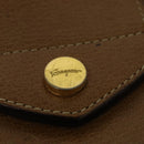 Salvatore Ferragamo Shoulder Bag Leather Beige Gold Auth 133427-9