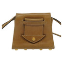 Salvatore Ferragamo Shoulder Bag Leather Beige Gold Auth 133427-2