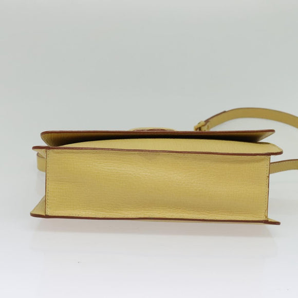 LOEWE Anagram Hand Bag Leather 2way Gold Yellow Auth 133432