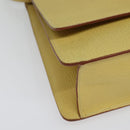 LOEWE Anagram Hand Bag Leather 2way Gold Yellow Auth 133432-16