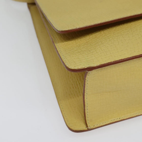 LOEWE Anagram Hand Bag Leather 2way Gold Yellow Auth 133432