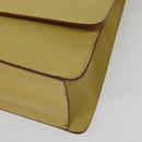 LOEWE Anagram Hand Bag Leather 2way Gold Yellow Auth 133432-17