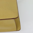 LOEWE Anagram Hand Bag Leather 2way Gold Yellow Auth 133432-19