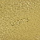 LOEWE Anagram Hand Bag Leather 2way Gold Yellow Auth 133432-20