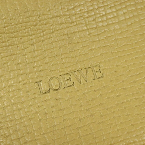 LOEWE Anagram Hand Bag Leather 2way Gold Yellow Auth 133432