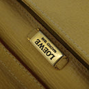 LOEWE Anagram Hand Bag Leather 2way Gold Yellow Auth 133432-21