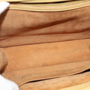 LOEWE Anagram Hand Bag Leather 2way Gold Yellow Auth 133432-10