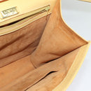 LOEWE Anagram Hand Bag Leather 2way Gold Yellow Auth 133432-22