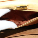 LOEWE Anagram Hand Bag Leather 2way Gold Yellow Auth 133432-11