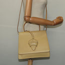 LOEWE Anagram Hand Bag Leather 2way Gold Yellow Auth 133432-25