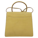 LOEWE Anagram Hand Bag Leather 2way Gold Yellow Auth 133432-2