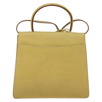 LOEWE Anagram Hand Bag Leather 2way Gold Yellow Auth 133432 - 0