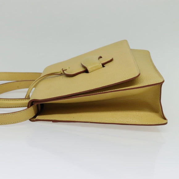 LOEWE Anagram Hand Bag Leather 2way Gold Yellow Auth 133432