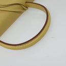 LOEWE Anagram Hand Bag Leather 2way Gold Yellow Auth 133432-7