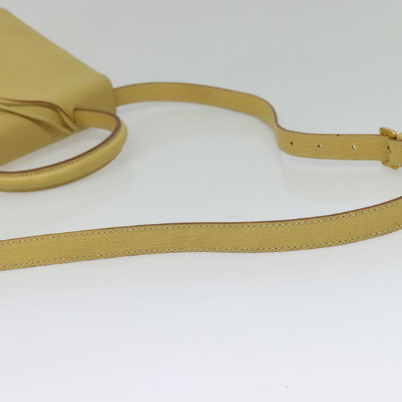LOEWE Anagram Hand Bag Leather 2way Gold Yellow Auth 133432