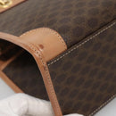 CELINE Macadam Canvas Hand Bag PVC Leather Brown Gold Auth 133434-14