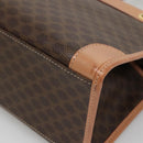 CELINE Macadam Canvas Hand Bag PVC Leather Brown Gold Auth 133434-15