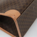 CELINE Macadam Canvas Hand Bag PVC Leather Brown Gold Auth 133434-16