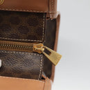 CELINE Macadam Canvas Hand Bag PVC Leather Brown Gold Auth 133434-10