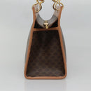 CELINE Macadam Canvas Hand Bag PVC Leather Brown Gold Auth 133434-3
