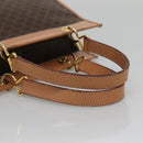 CELINE Macadam Canvas Hand Bag PVC Leather Brown Gold Auth 133434-7