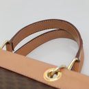 CELINE Macadam Canvas Hand Bag PVC Leather Brown Gold Auth 133434-8