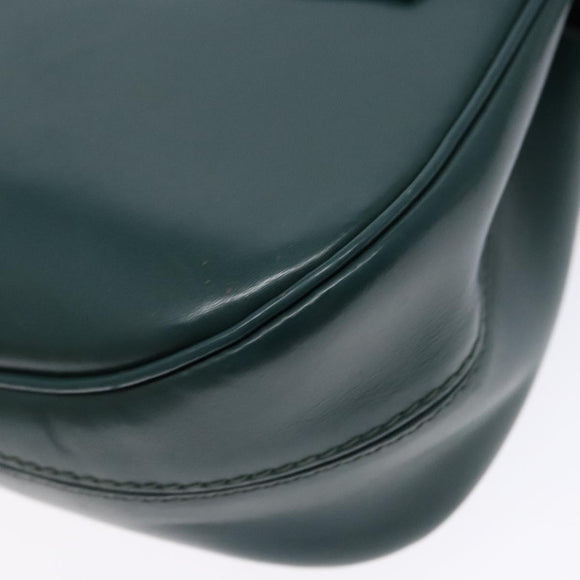 BALLY Shoulder Bag Leather Green Gold Auth 133436