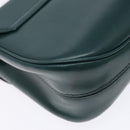 BALLY Shoulder Bag Leather Green Gold Auth 133436-16