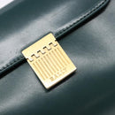 BALLY Shoulder Bag Leather Green Gold Auth 133436-17