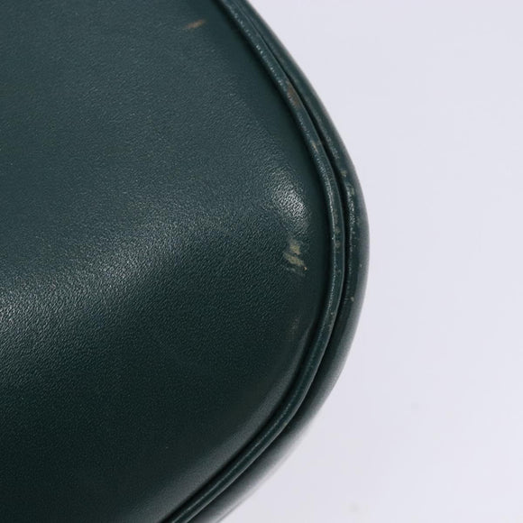 BALLY Shoulder Bag Leather Green Gold Auth 133436